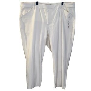 Old Navy Pixie Pants Women's Plus 24 White High Rise Stretch NWOT Slimming Work